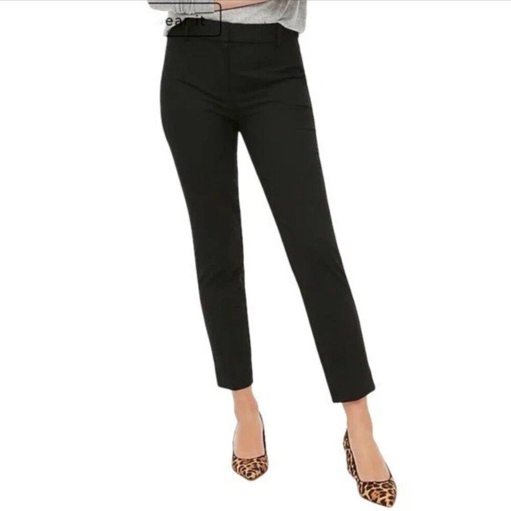 J. Crew Women's Black Slim Cropped Ruby Pant in Stretch Twill Size 6